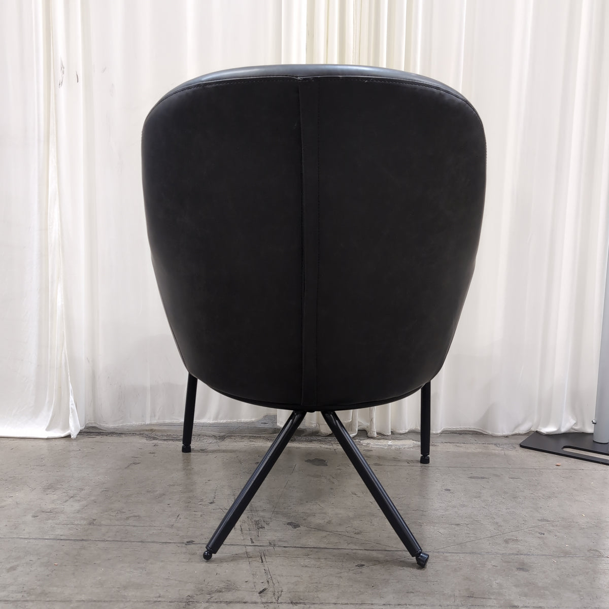 Black Faux Leather Molded Seat Chair