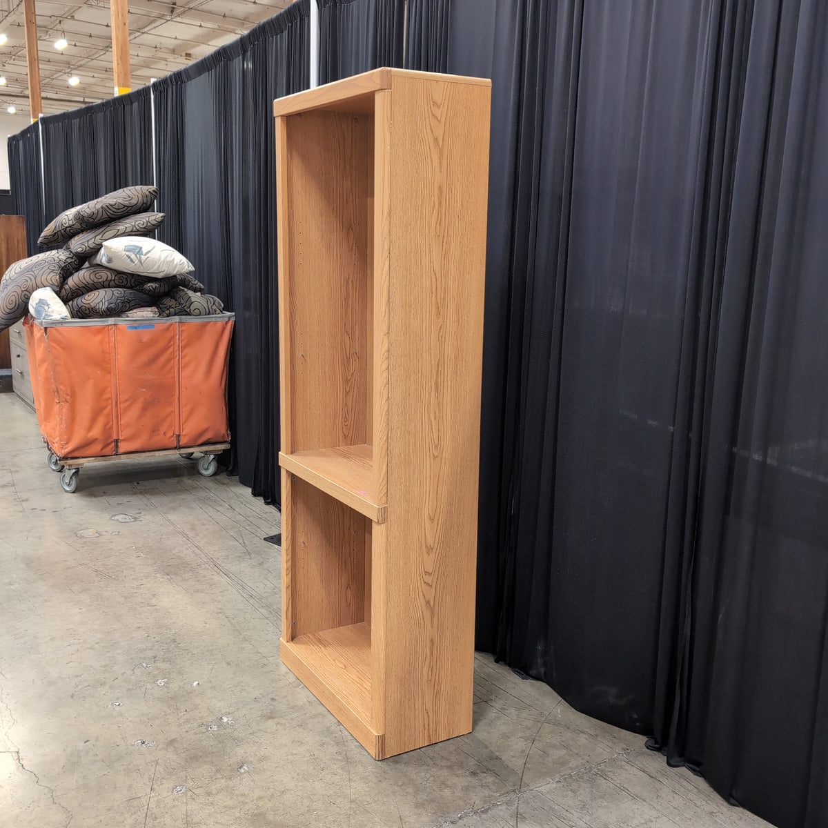 Light Brown Wood Two-Section Bookcase