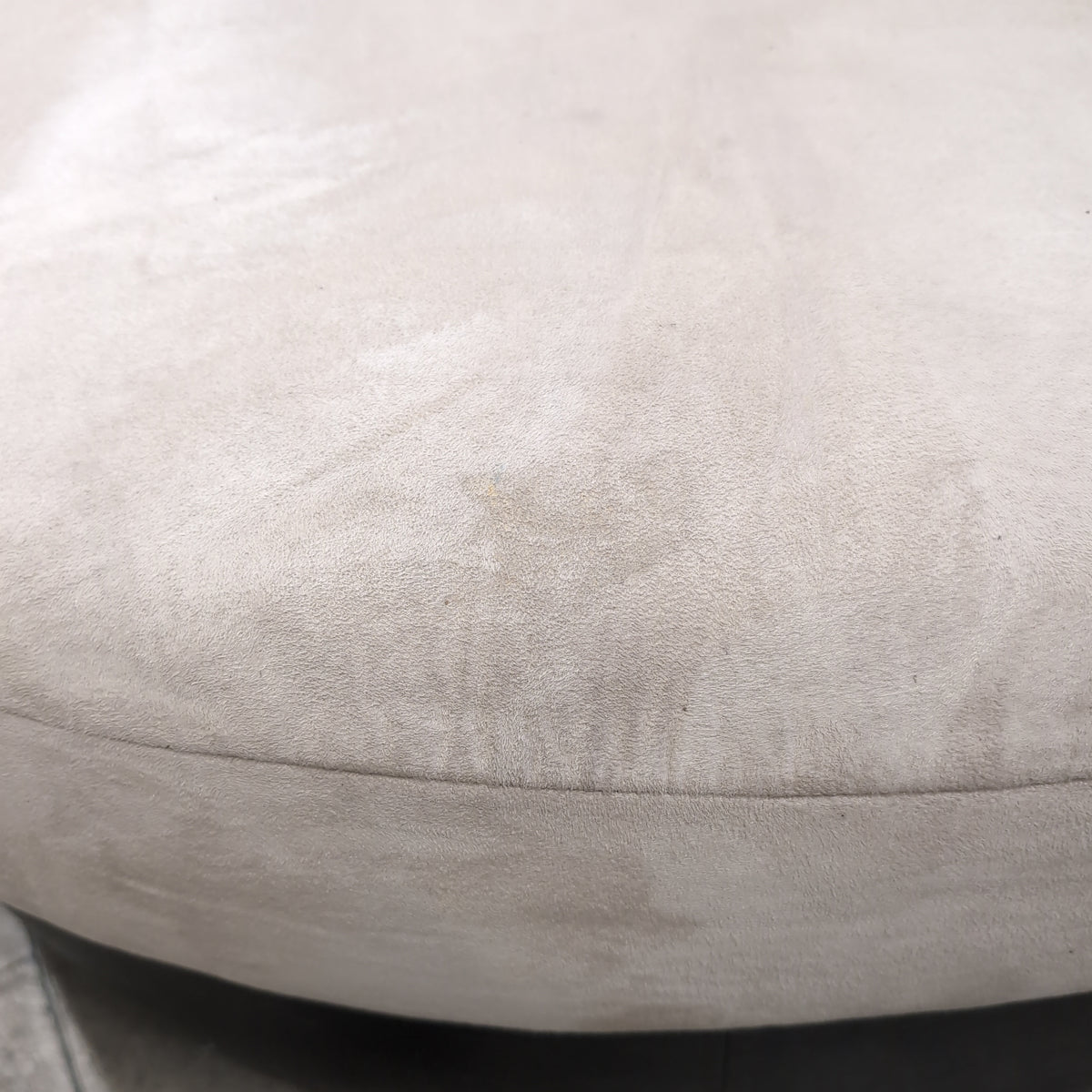 Dark Brown and Beige Oversized Round Chair