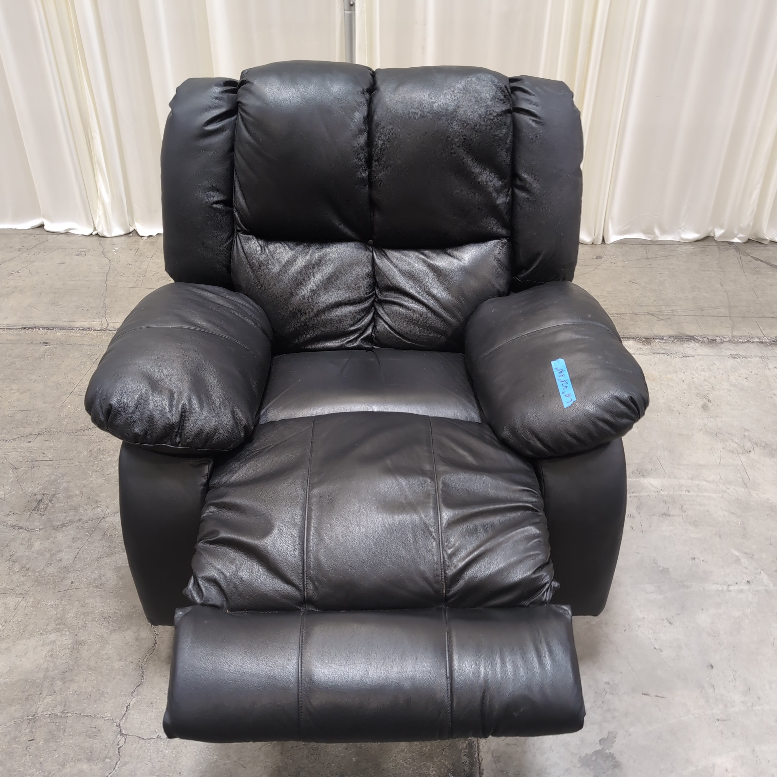 Black Padded Faux Leather Recliner
