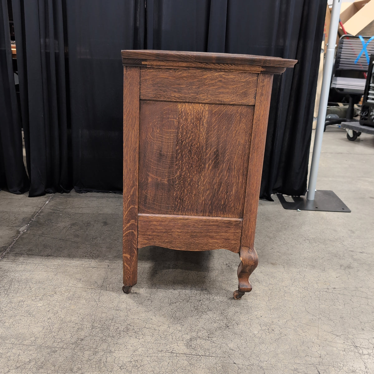 Antique Quarter Sawn Oak Buffet with Ornate Hardware