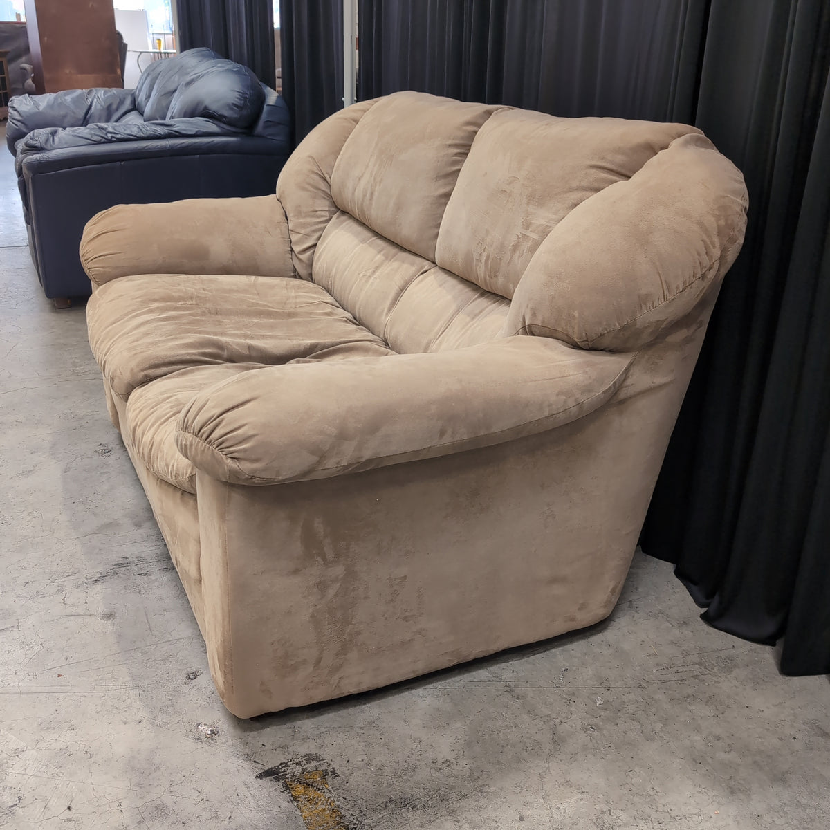 Plush Tan Microfiber Sectional Couch Component