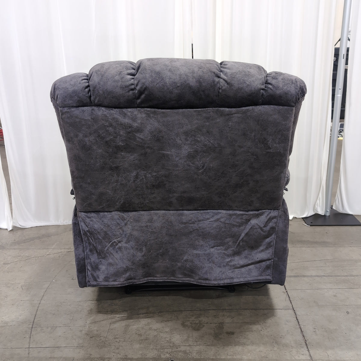 Dark Gray Plush Recliner in Velvet-like Fabric