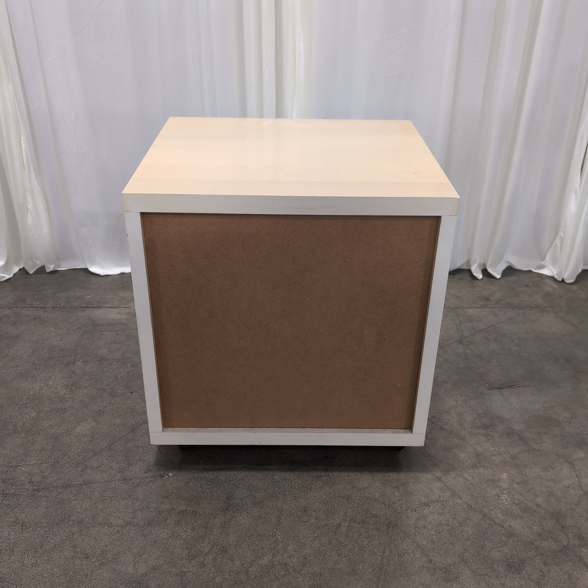 Light Wood and White Two-Drawer Nightstand