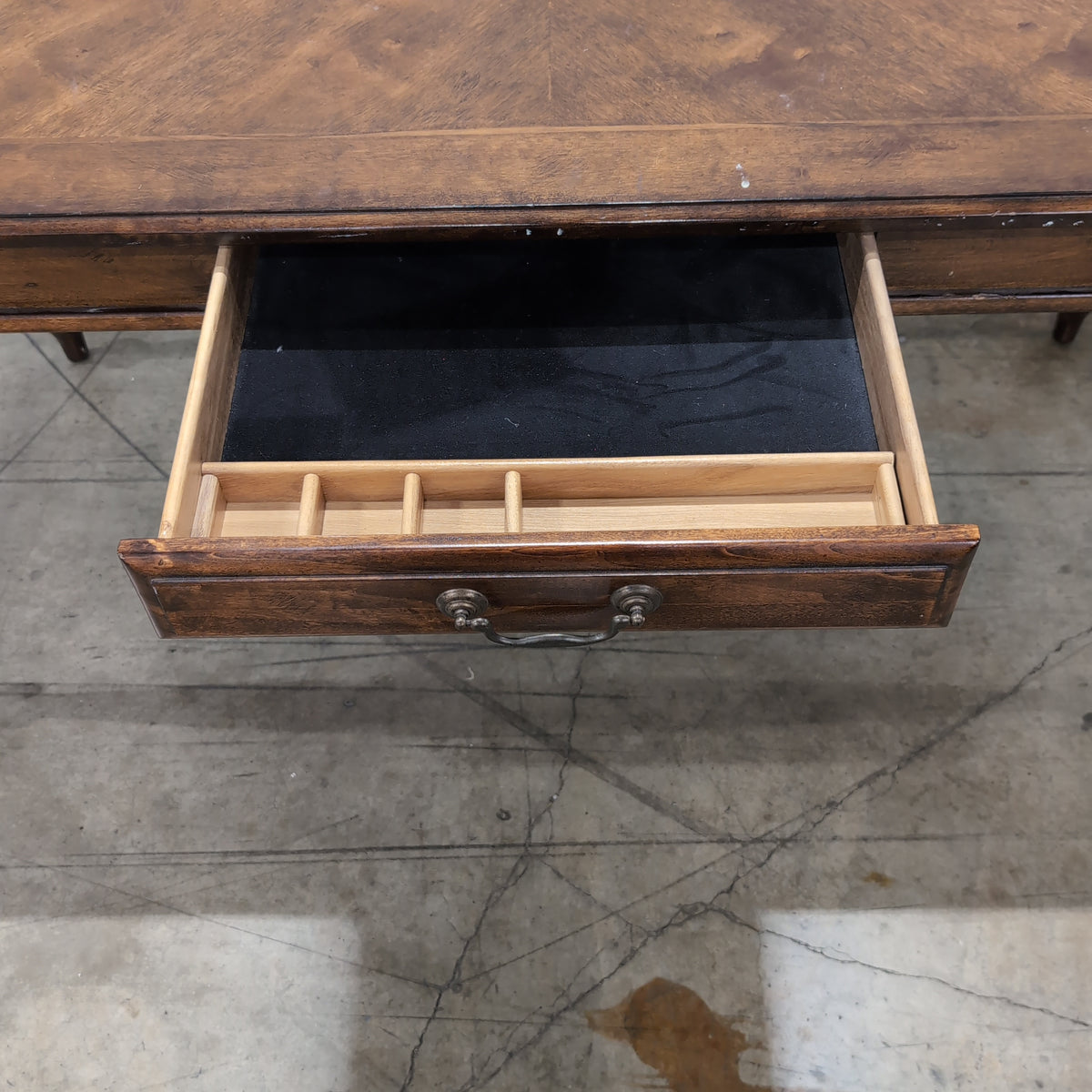 Classic Dark Brown Wood Dining Table with Turned Legs