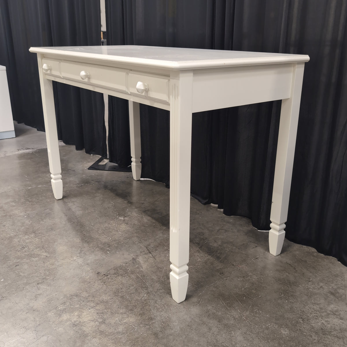 Cream Wood Two-Drawer Desk