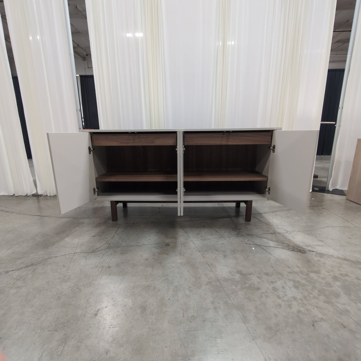 Light Grey Four-Door Storage Buffet