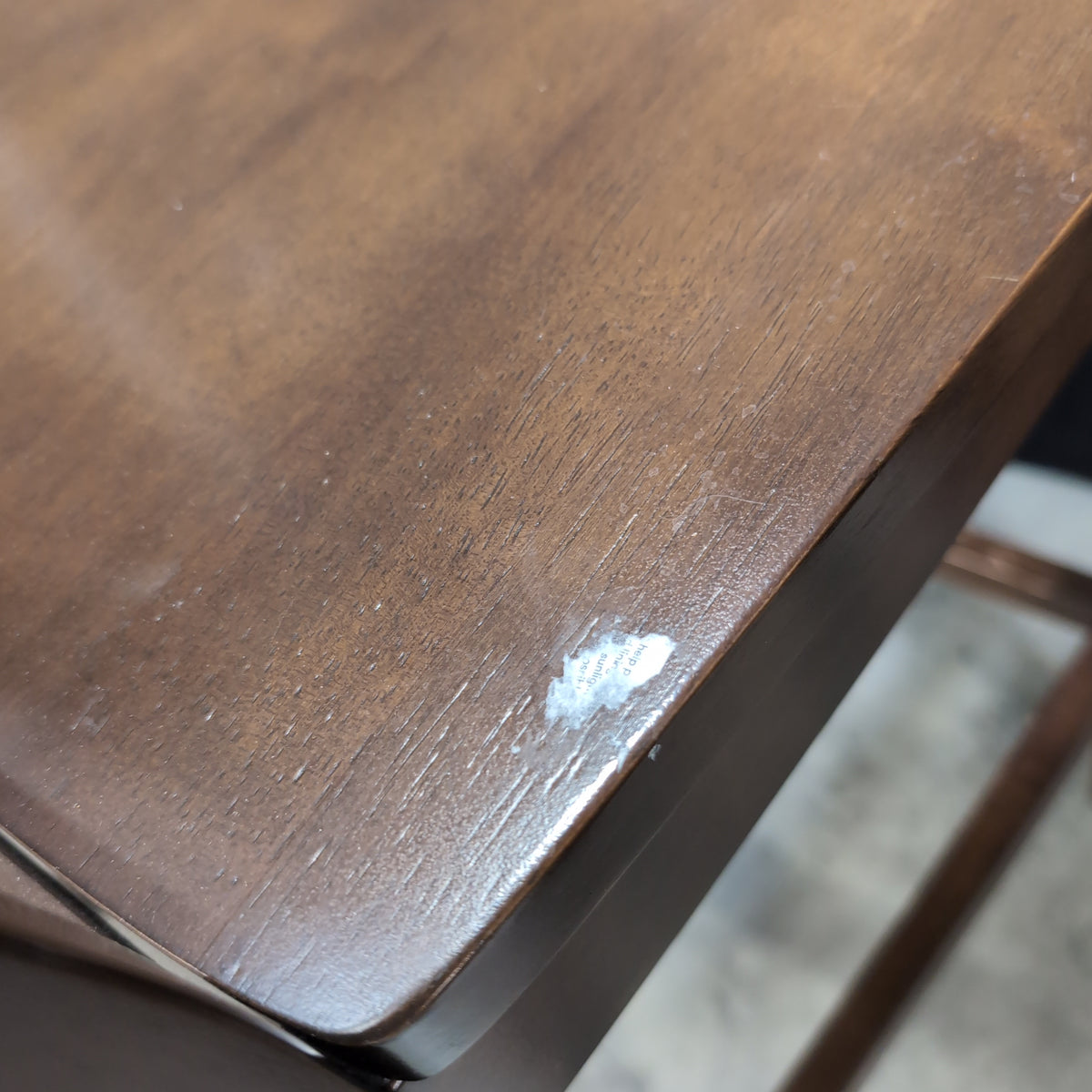 Brown Wood X-Back Bar Stool