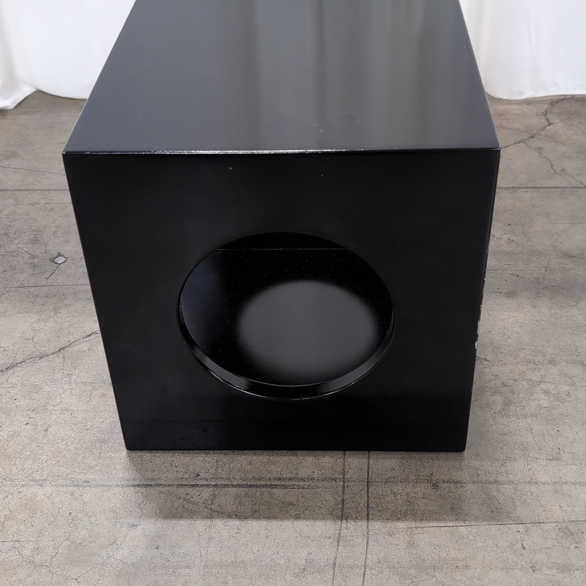 Matte Black Square Speaker Grille with Circular Cutout