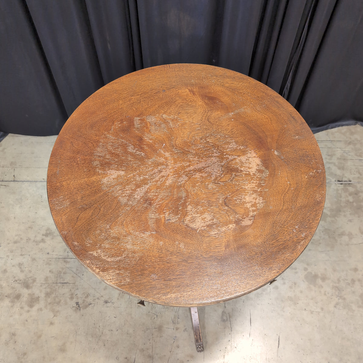 Traditional Round Wood End Table with Single Drawer