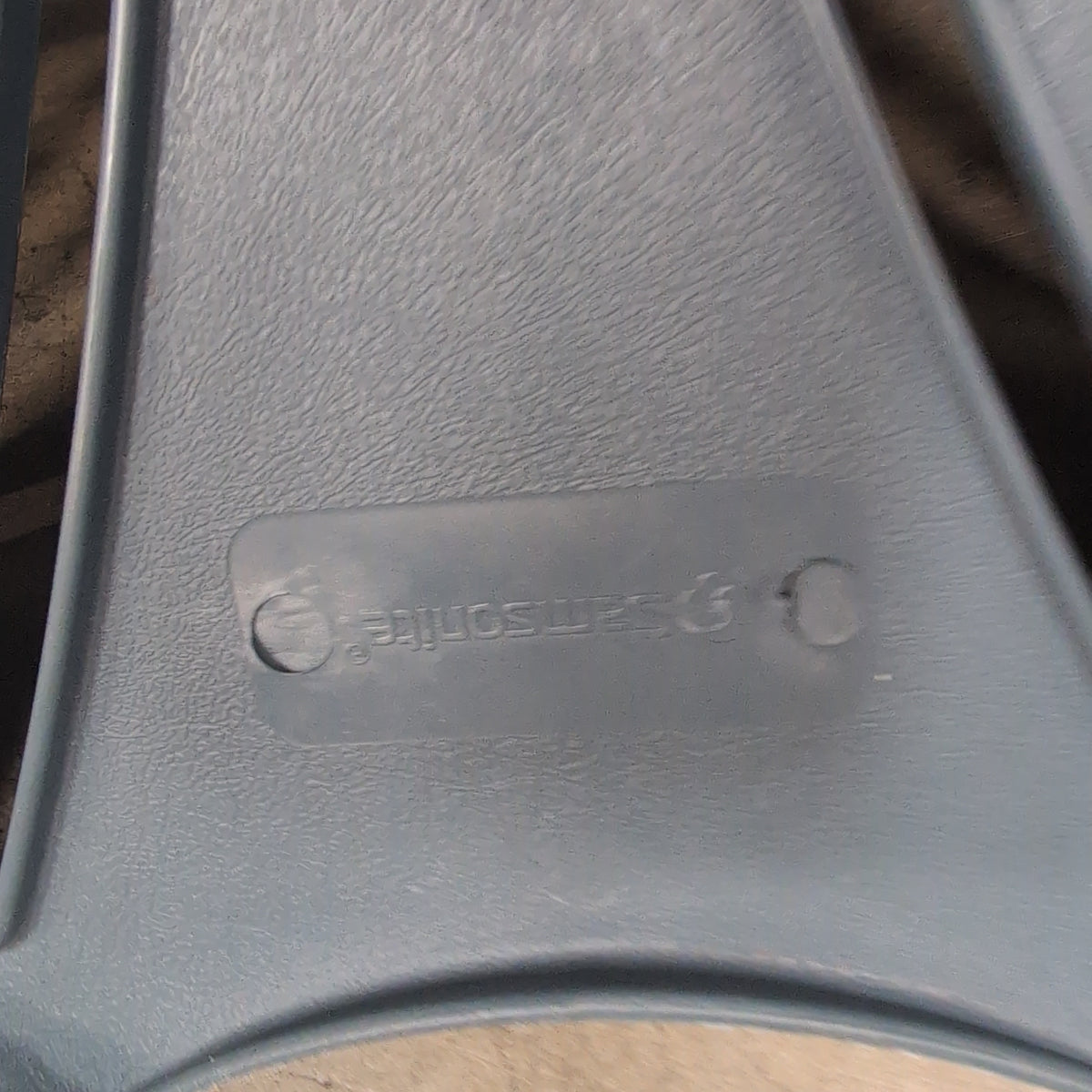 Set of Three Samsonite Blue Plastic Folding Chair with Slotted Back
