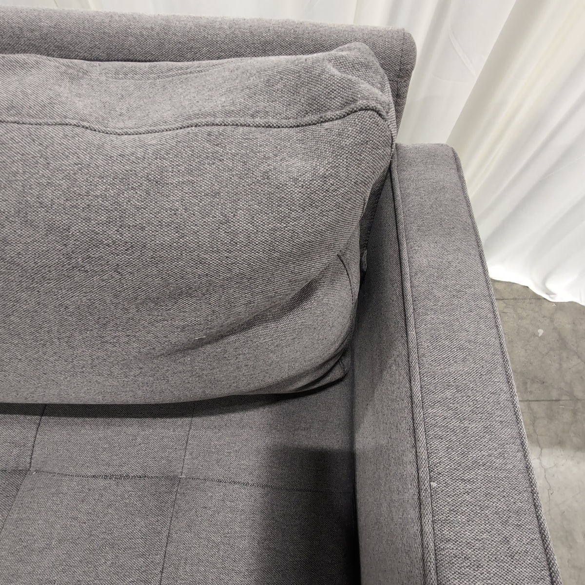 Lifestyle Solutions-Modern Grey Fabric Couch with Tufted Seating