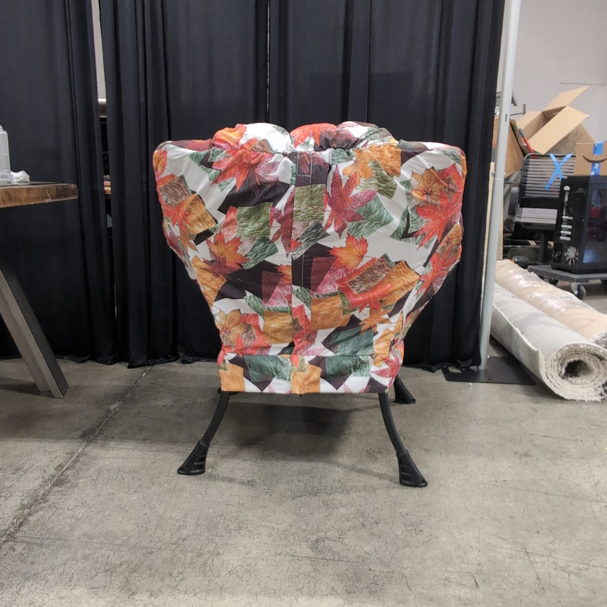 Multi-Color Autumn Leaf Pattern Upholstered Chair