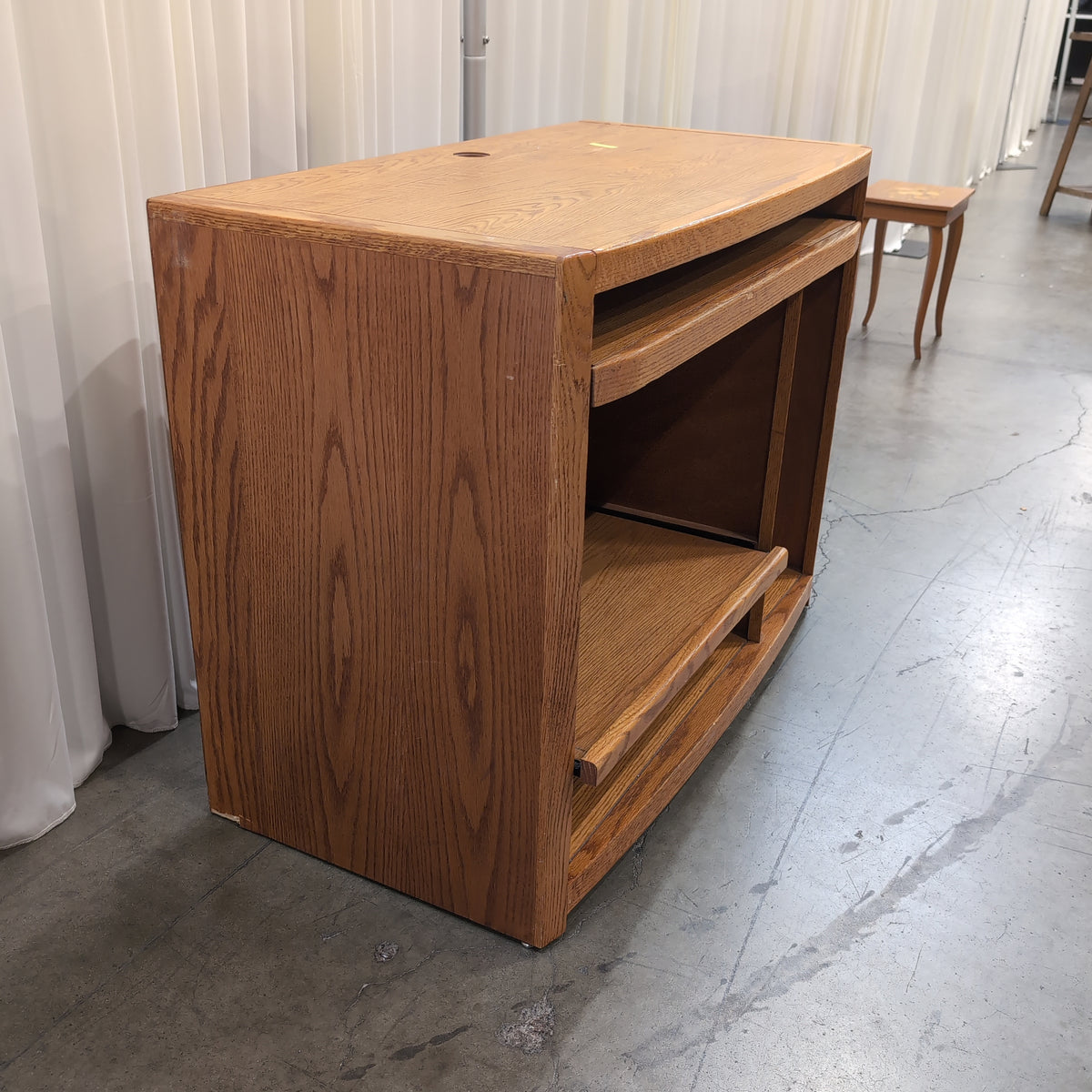 Natural Wood Computer Desk with Pull-Out Shelves