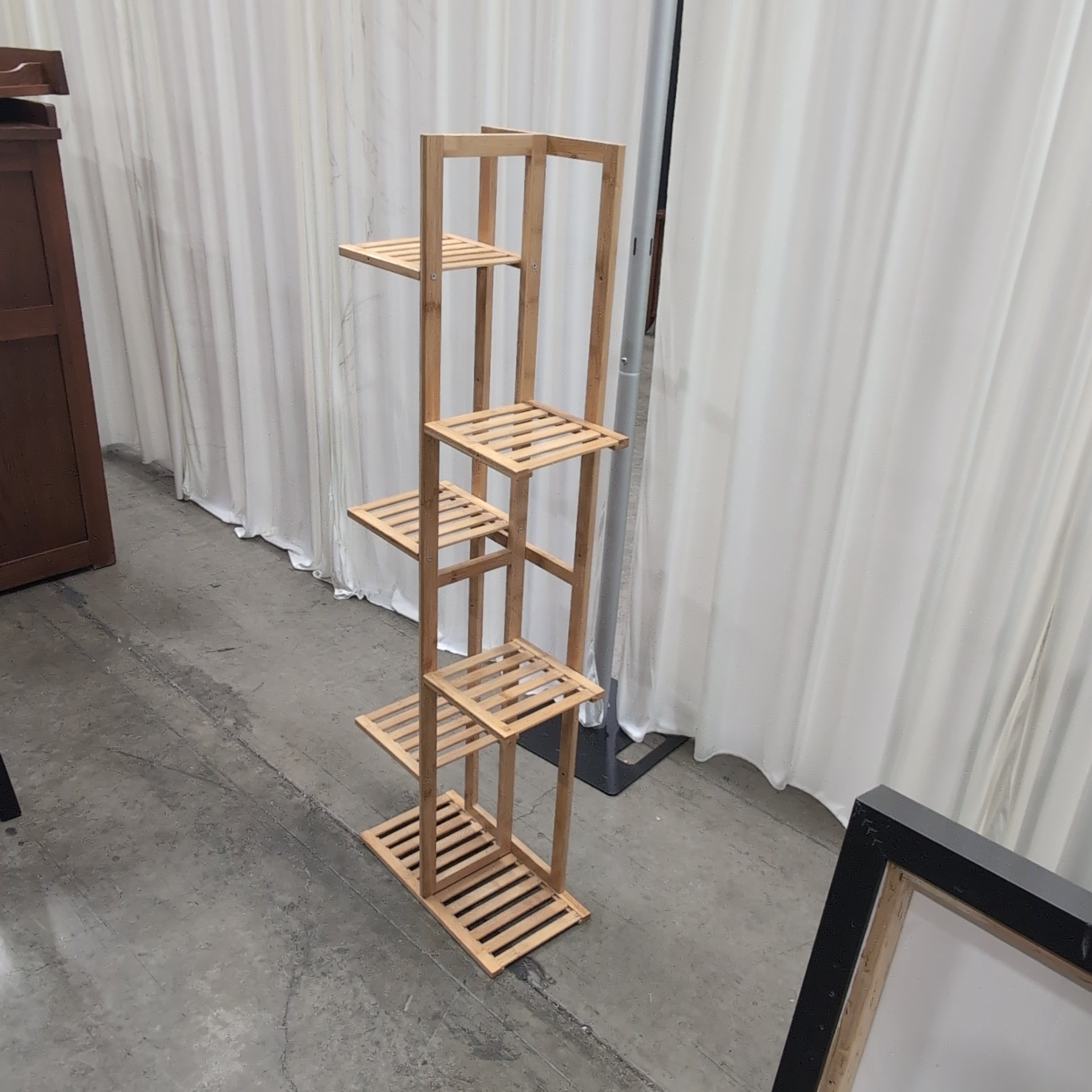 Natural Bamboo Three-Tiered Storage Shelf
