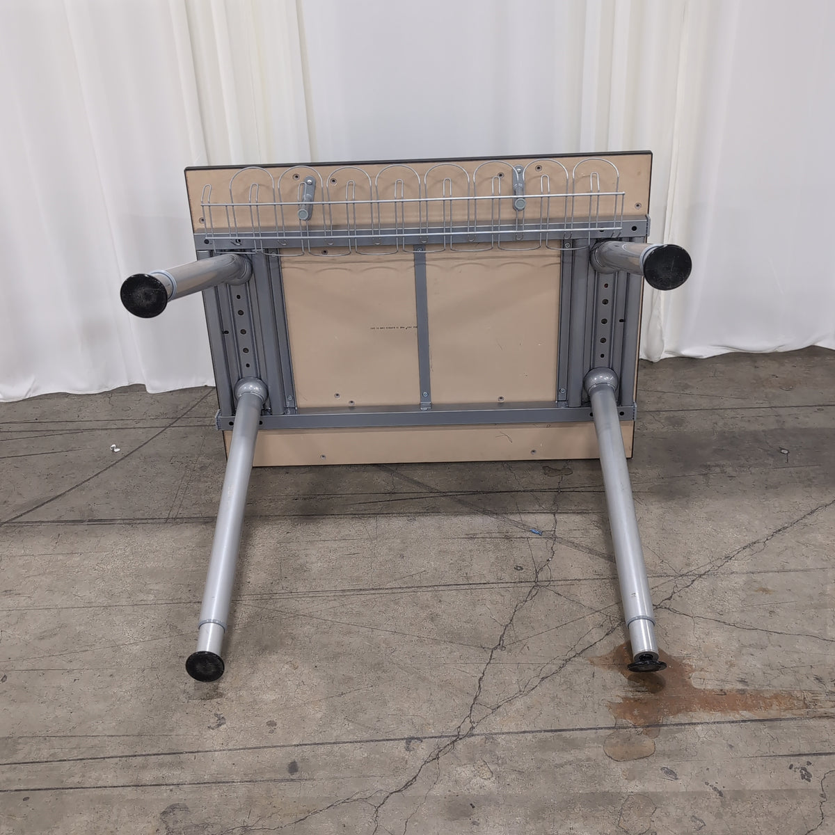 IKEA Minimalist Dark Top Desk with Metal Legs
