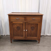 Carved Wood Two-Drawer Buffet with Cabinet Doors