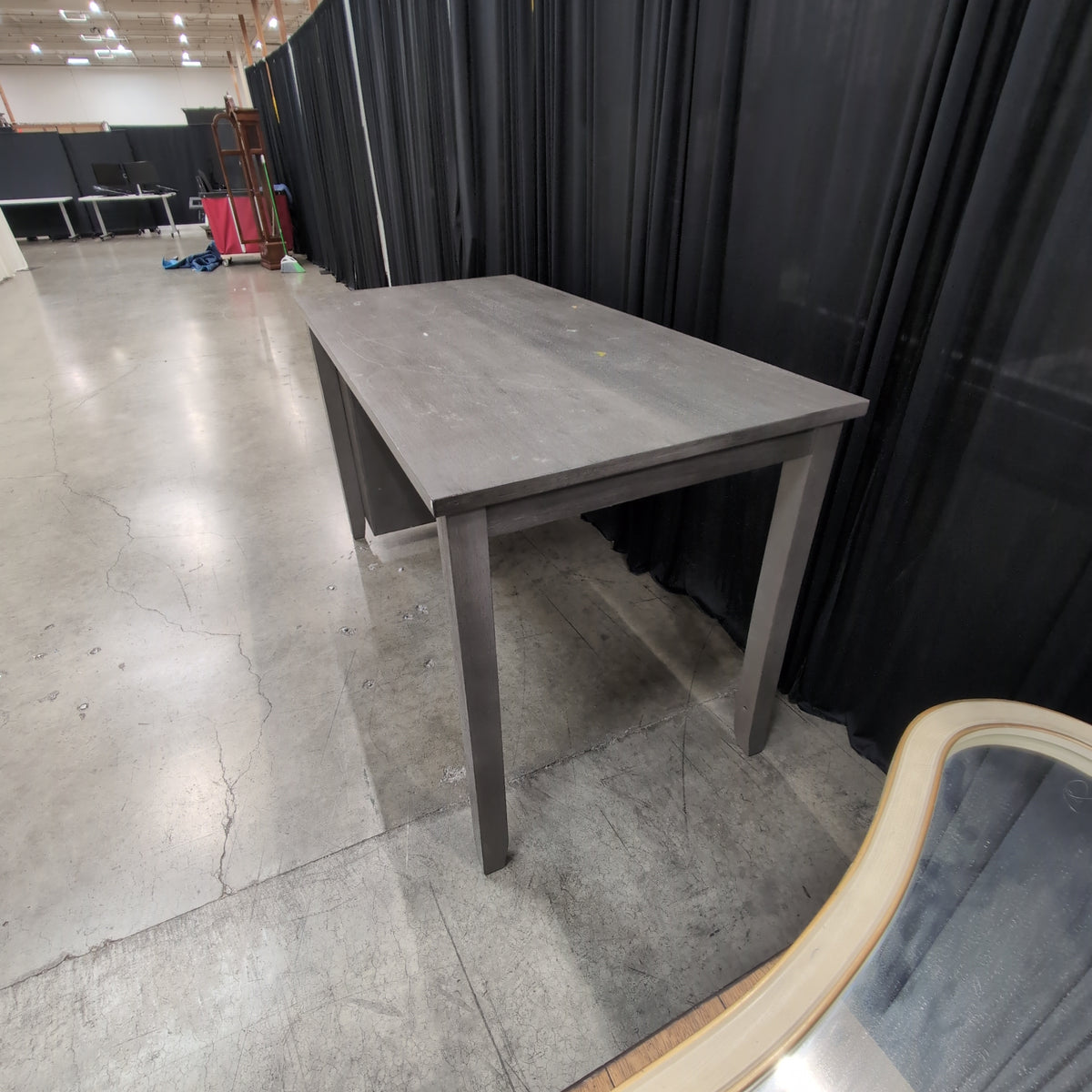 Ashley Furniture-Dark Gray Wood Rectangular Desk with Shelving