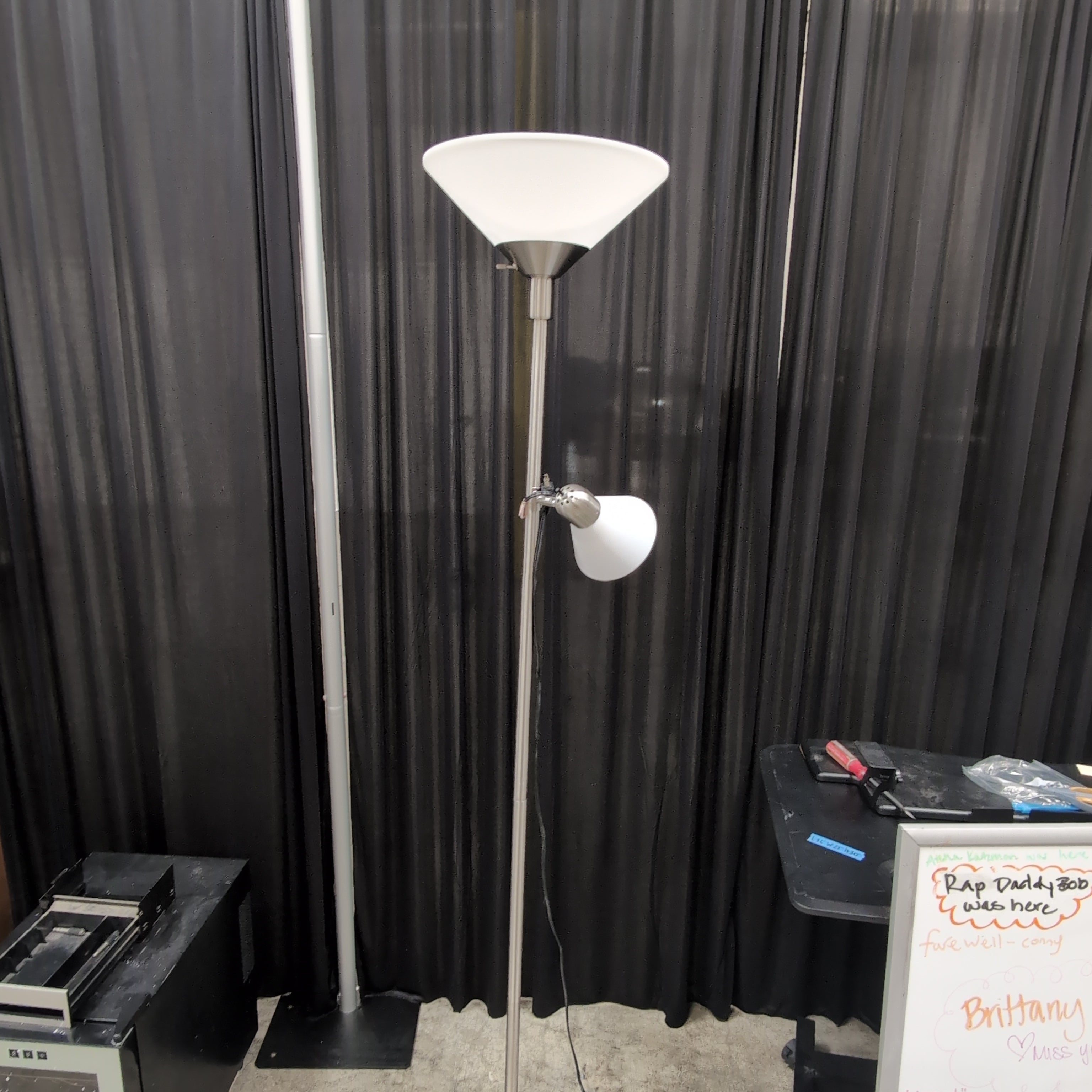 Brushed Nickel Uplight Floor Lamp with Reading Light