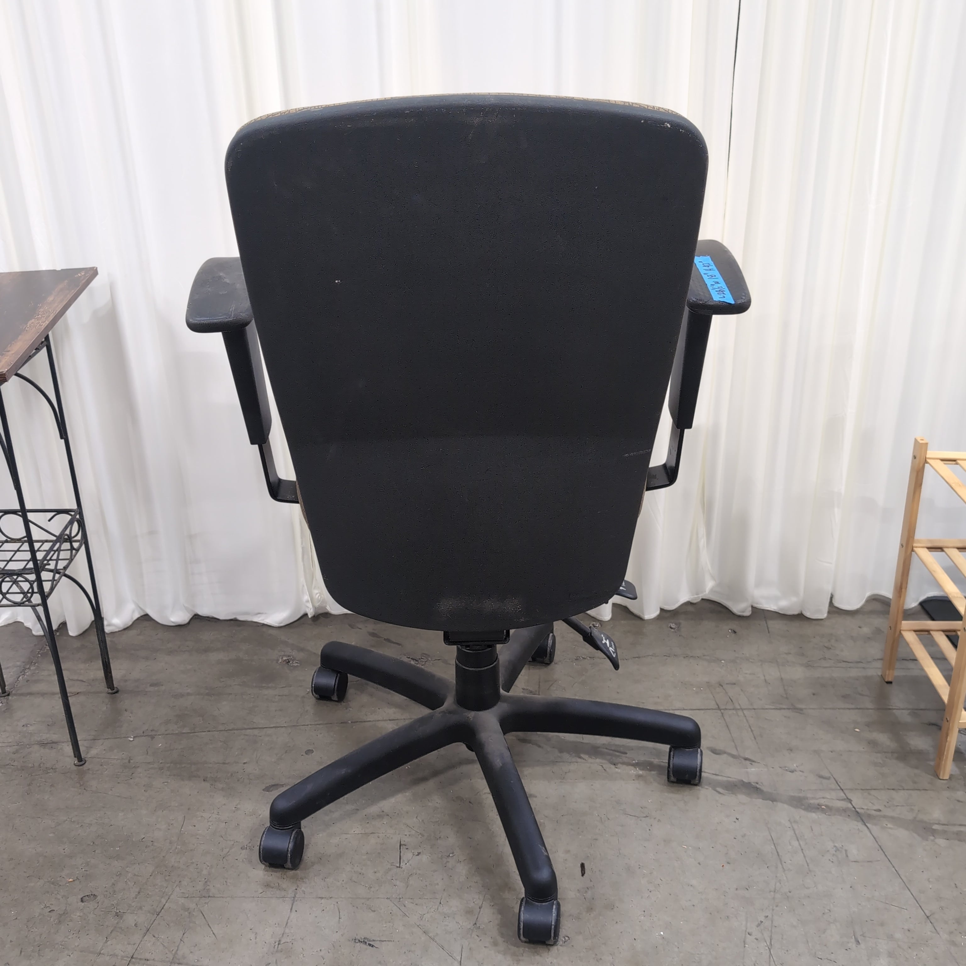 Textured Brown Fabric Swivel Office Chair
