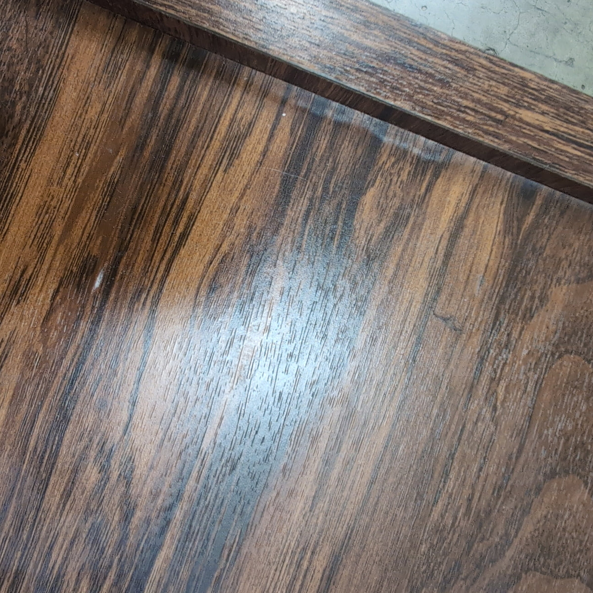 Dark Wood End Table with Open Shelf