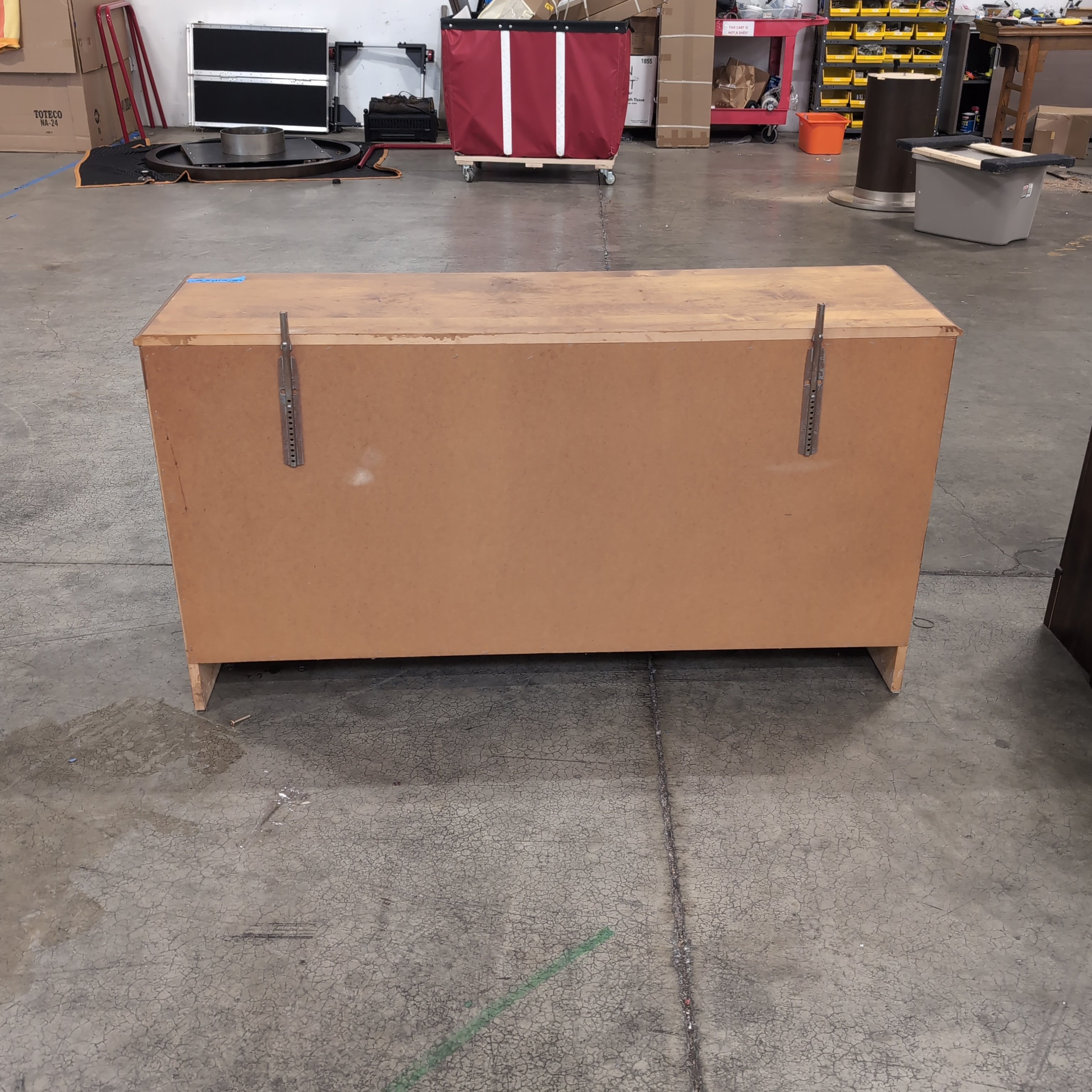 Medium Brown Nine-Drawer Wood Dresser