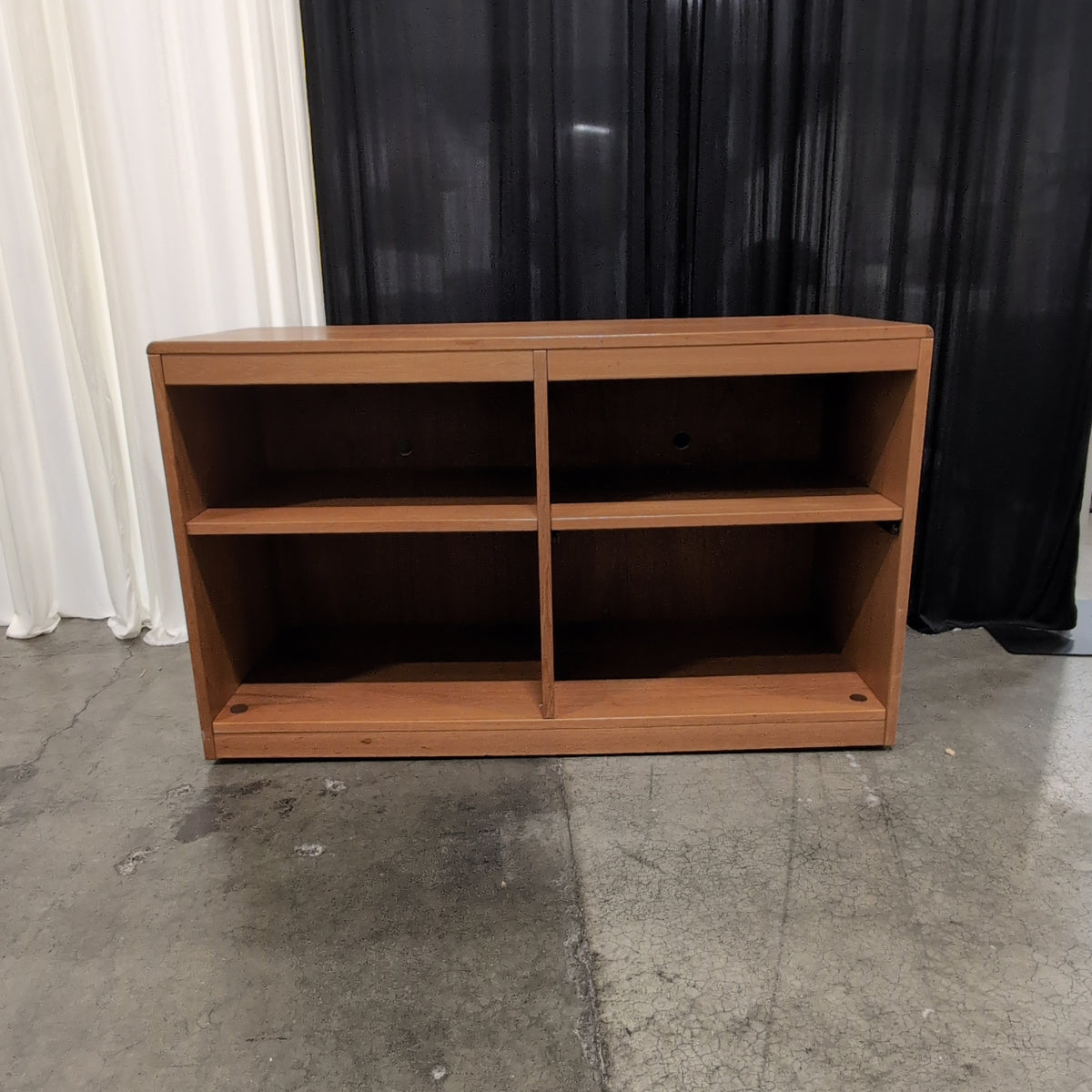 Simple Light Wood Open-Shelf TV Stand