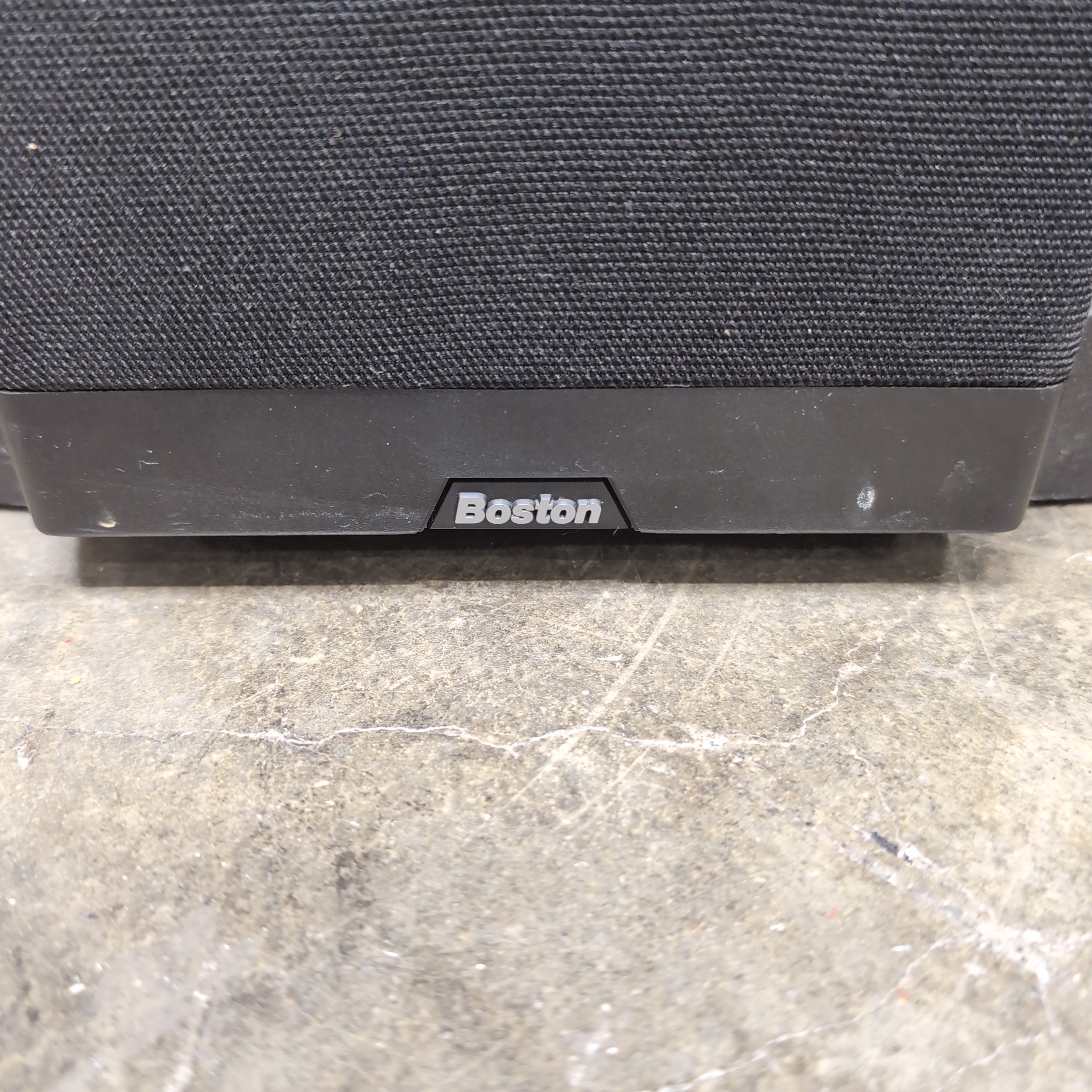 Boston Black Fabric Floor Loudspeakers with Wood Tops