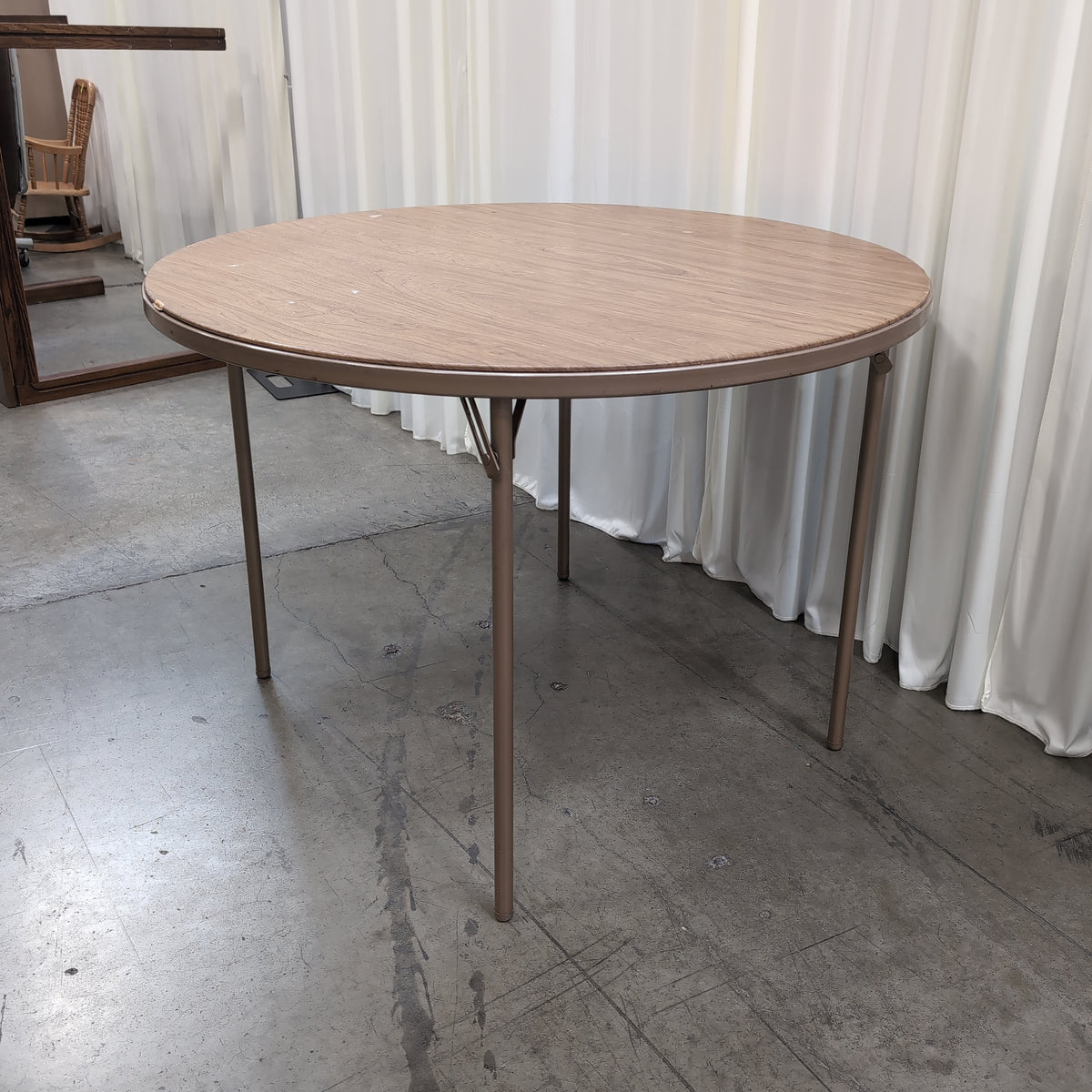 Light Brown Laminate Round Folding Table