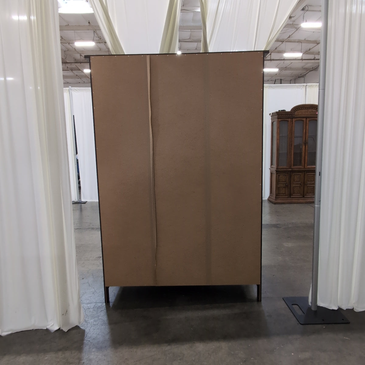 Dark Brown Wood China Cabinet with Glass Door