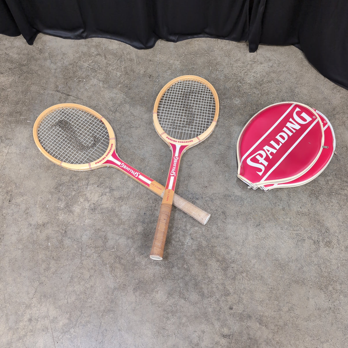 Spalding Vintage Red and White Paddles with Perforated Grips
