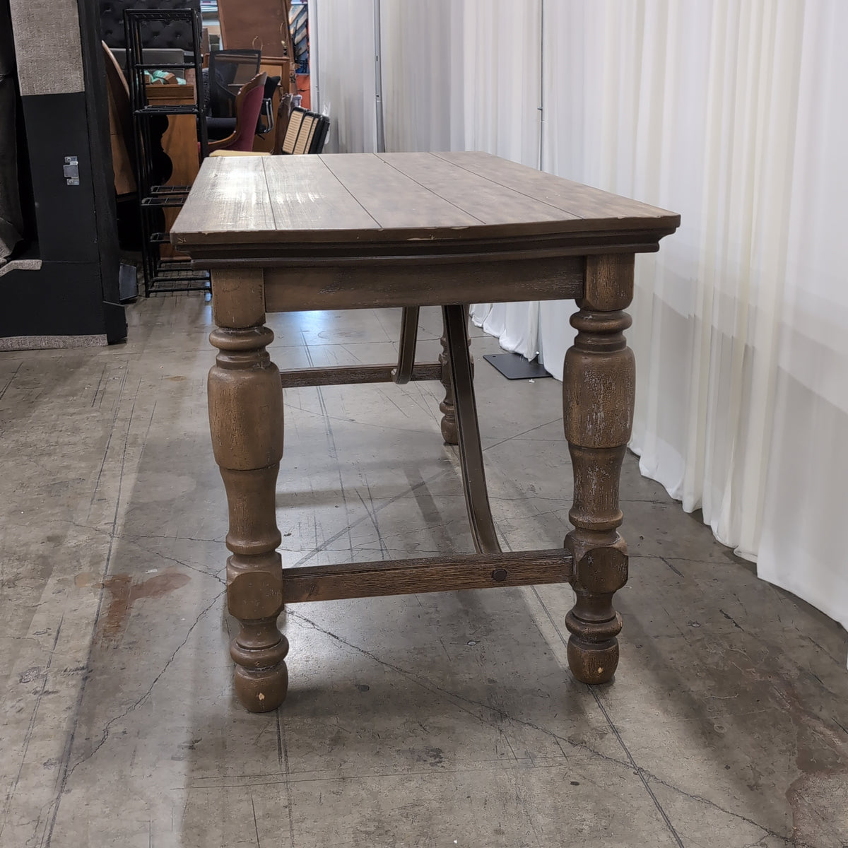 Farmhouse Style Wood Desk with Turned Legs