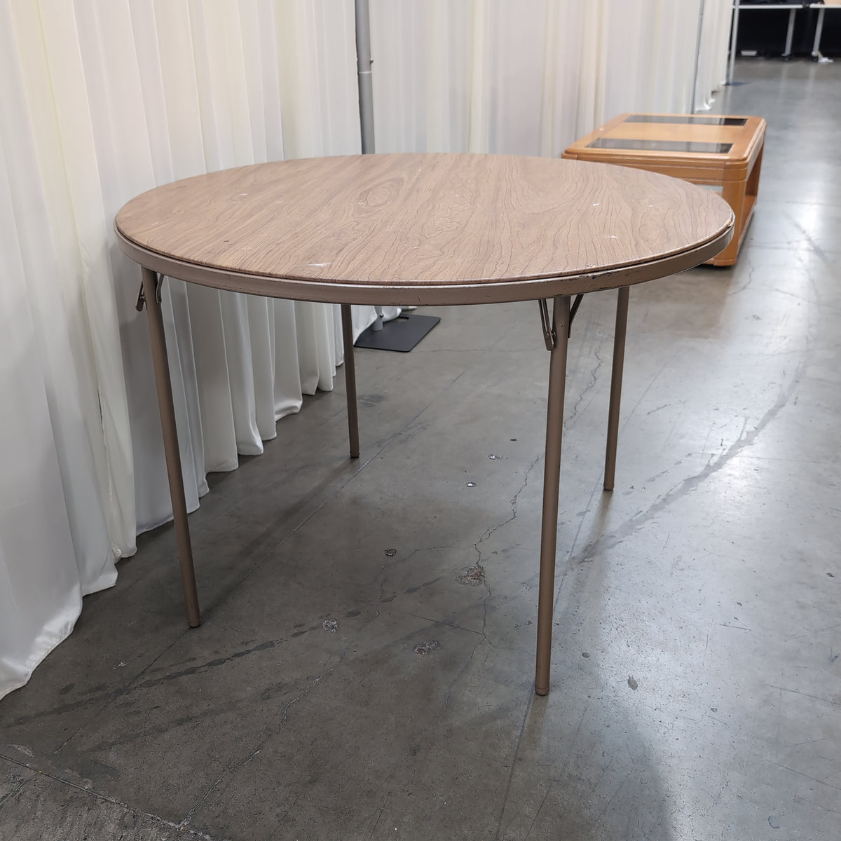 Light Brown Laminate Round Folding Table