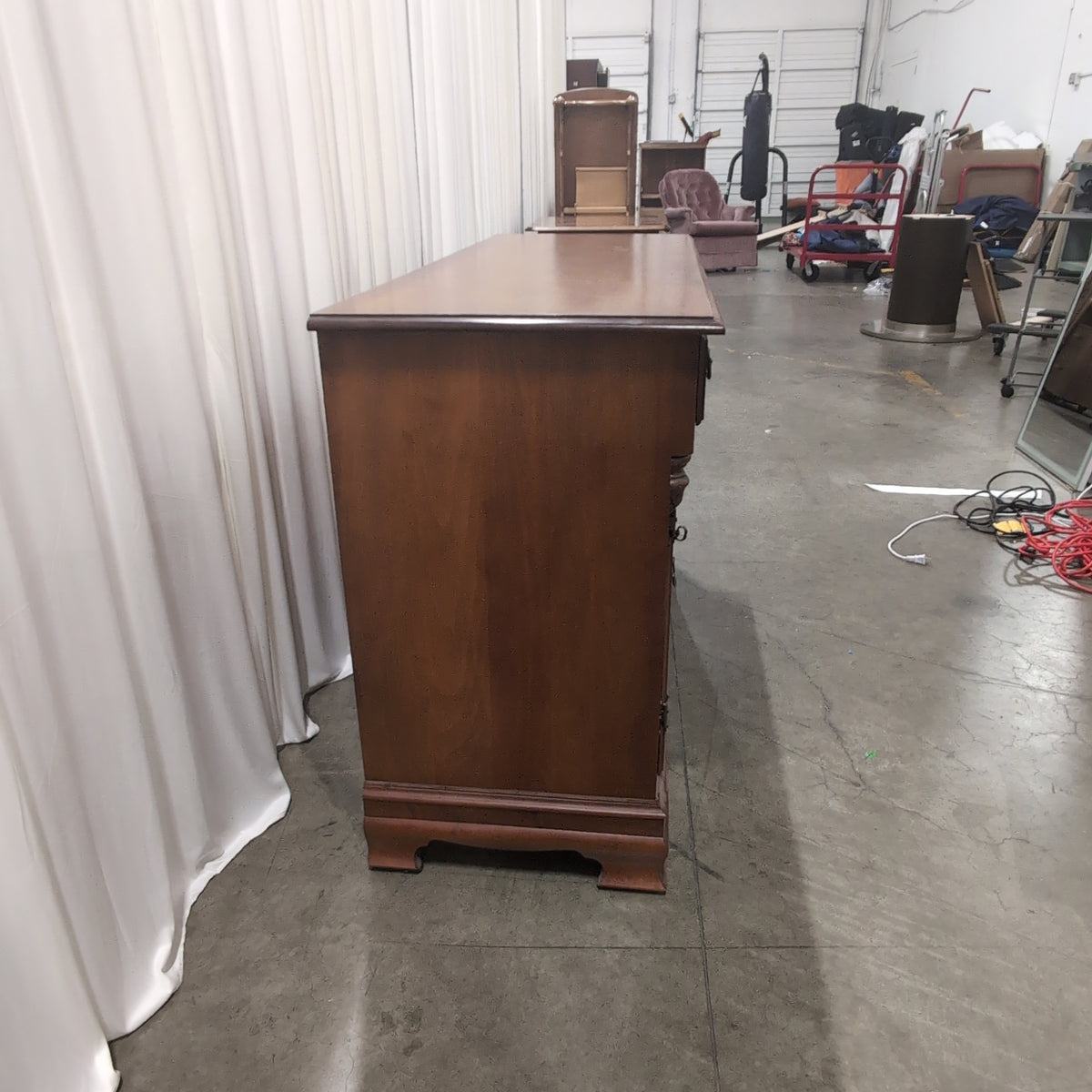 Young Republic Traditional Medium Brown Wood Buffet with Ornate Hardware