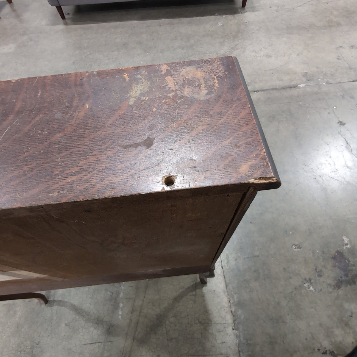 Antique Dark Wood Secretary Desk with Drop Front