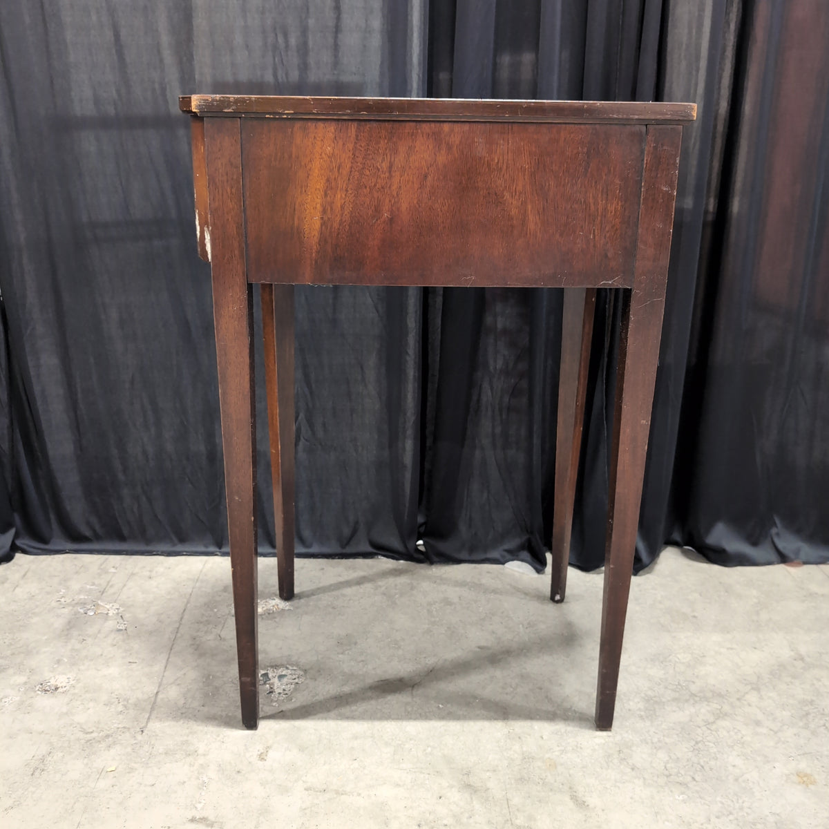 Cherry Finish Half-Round Nightstand with Single Drawer