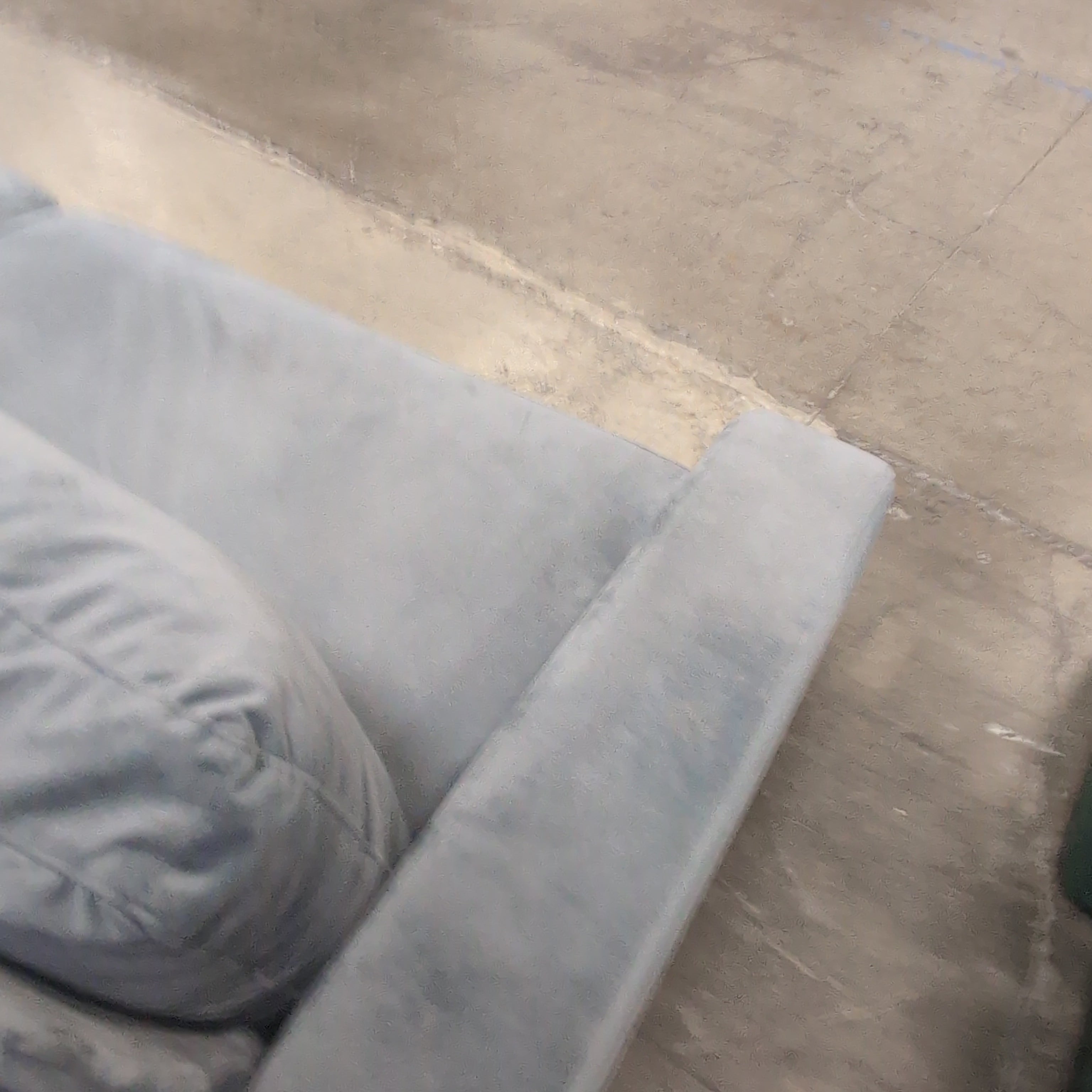 Grey Velvet Track Arm Couch