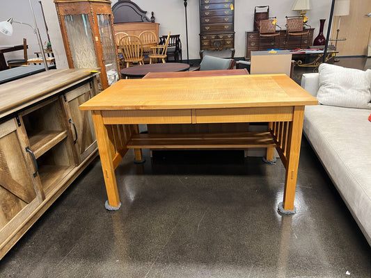 Light Oak Desk with Two Drawers