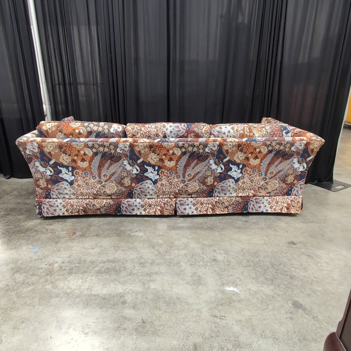 Ornate Floral Paisley Patterned Three-Seat Couch