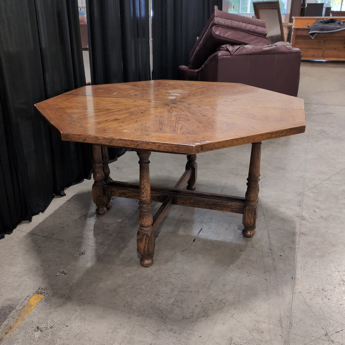 Drexel Traditional Octagonal Dining Table in Stained Wood