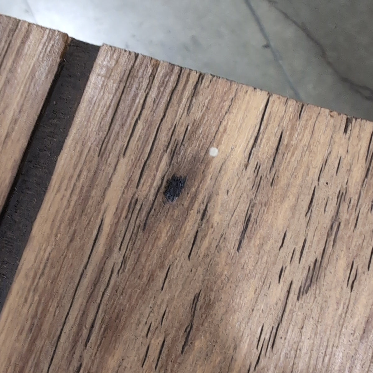 Plank Design Wood-Look TV Stand with Brass Accents