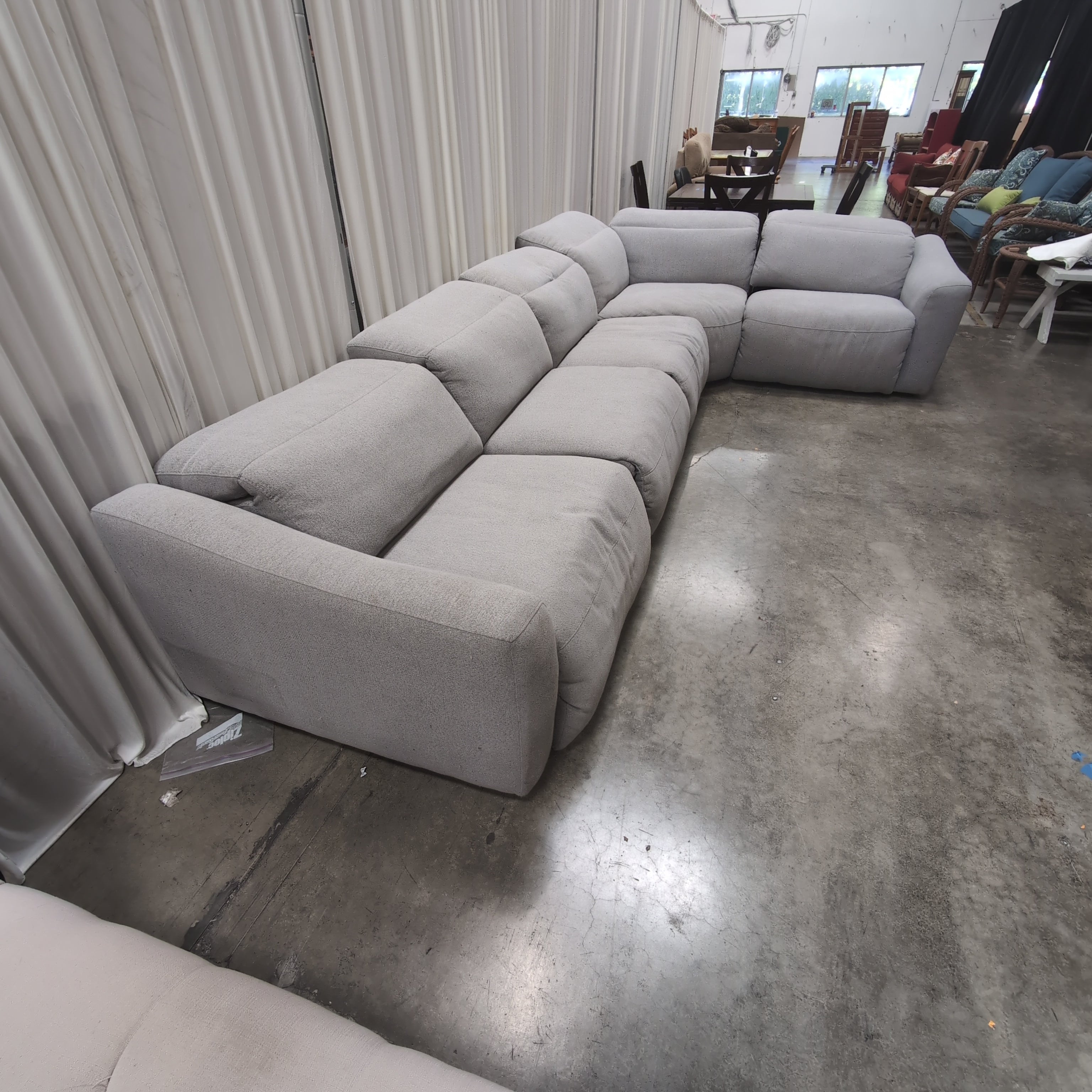 Light Gray Modular Fabric Sectional Couch