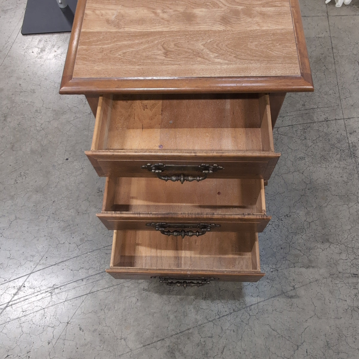 Traditional Brown Wood Three-Drawer End Table