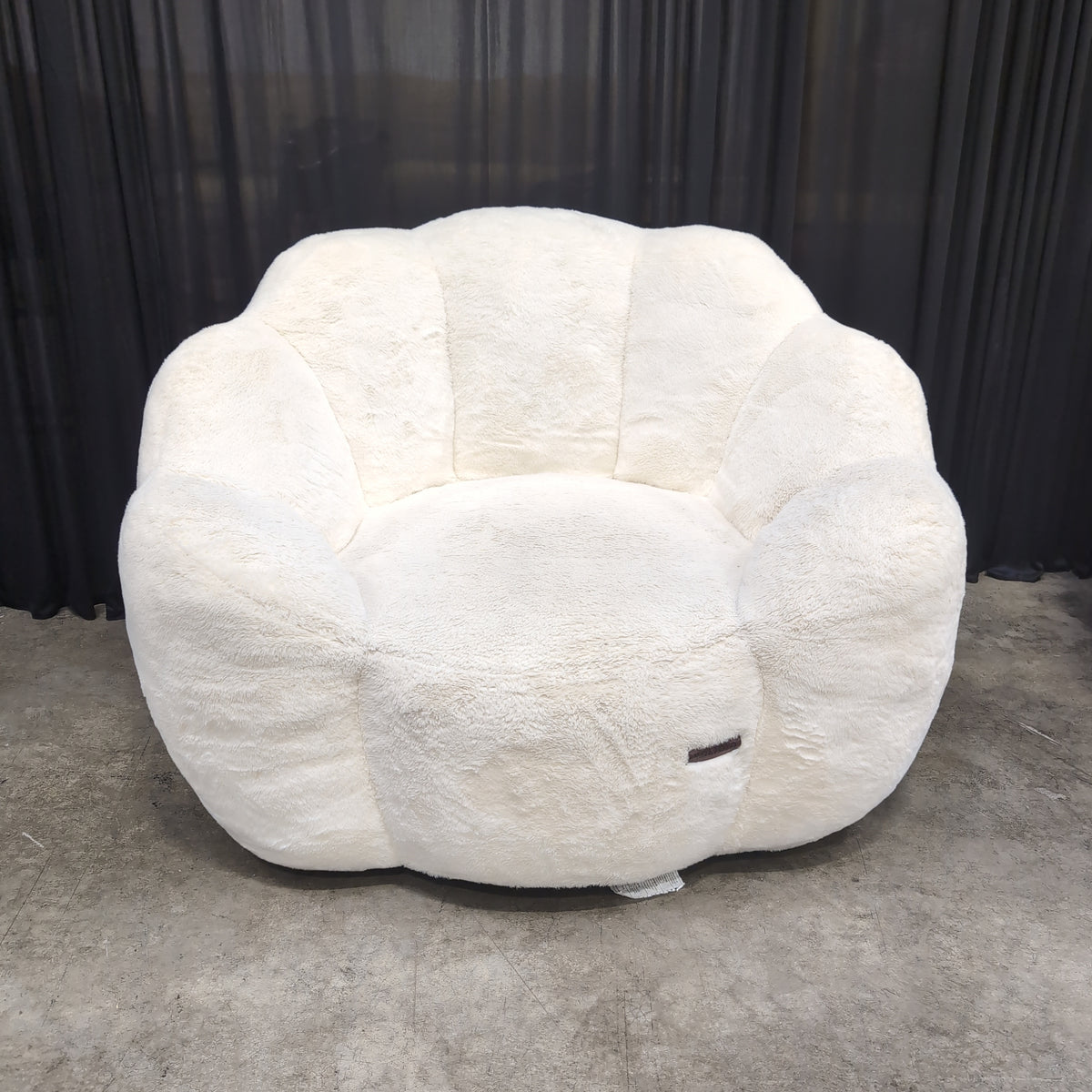 Plush Ivory Scalloped Lounge Chair