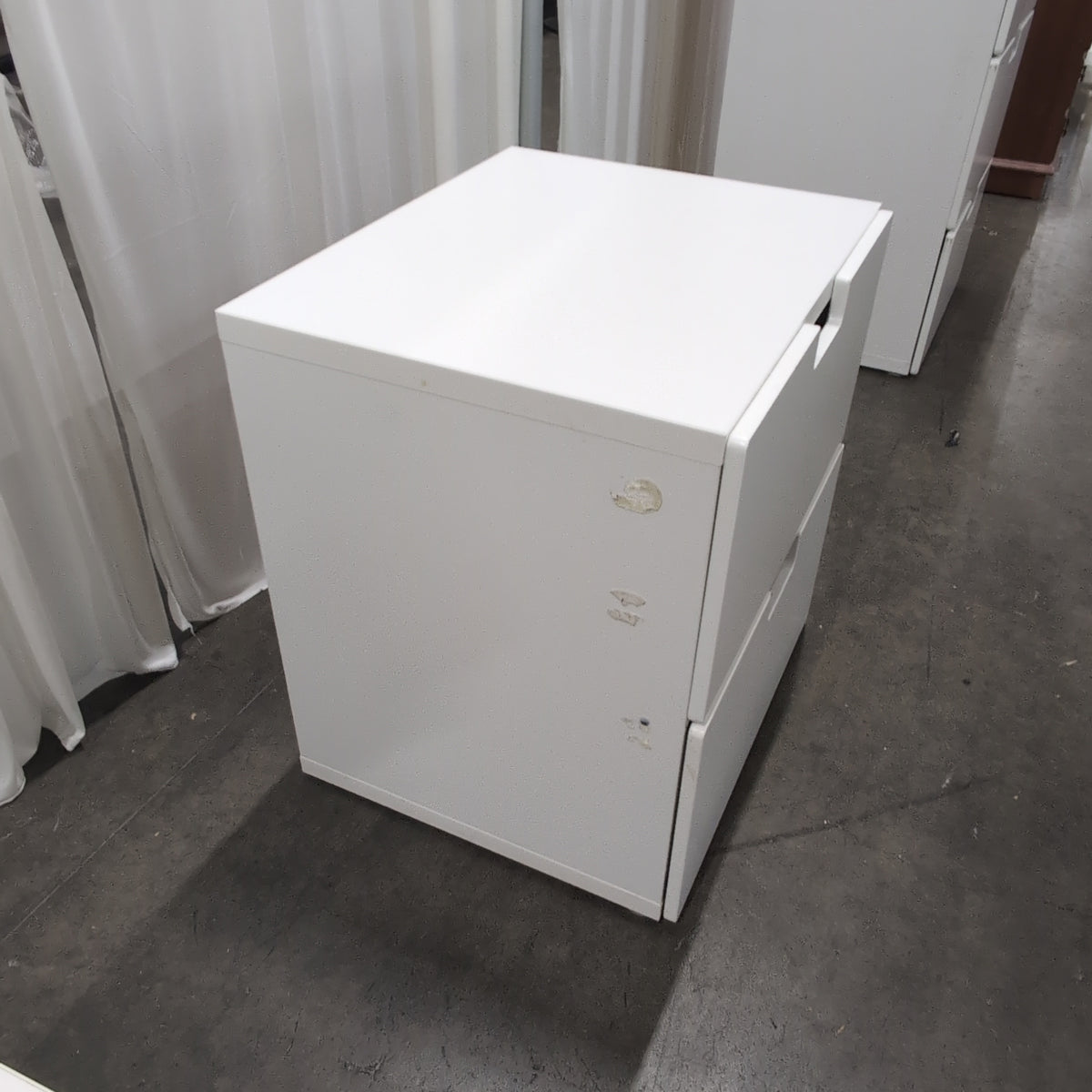 IKEA White Two-Drawer Modular Storage Unit with Recessed Pulls