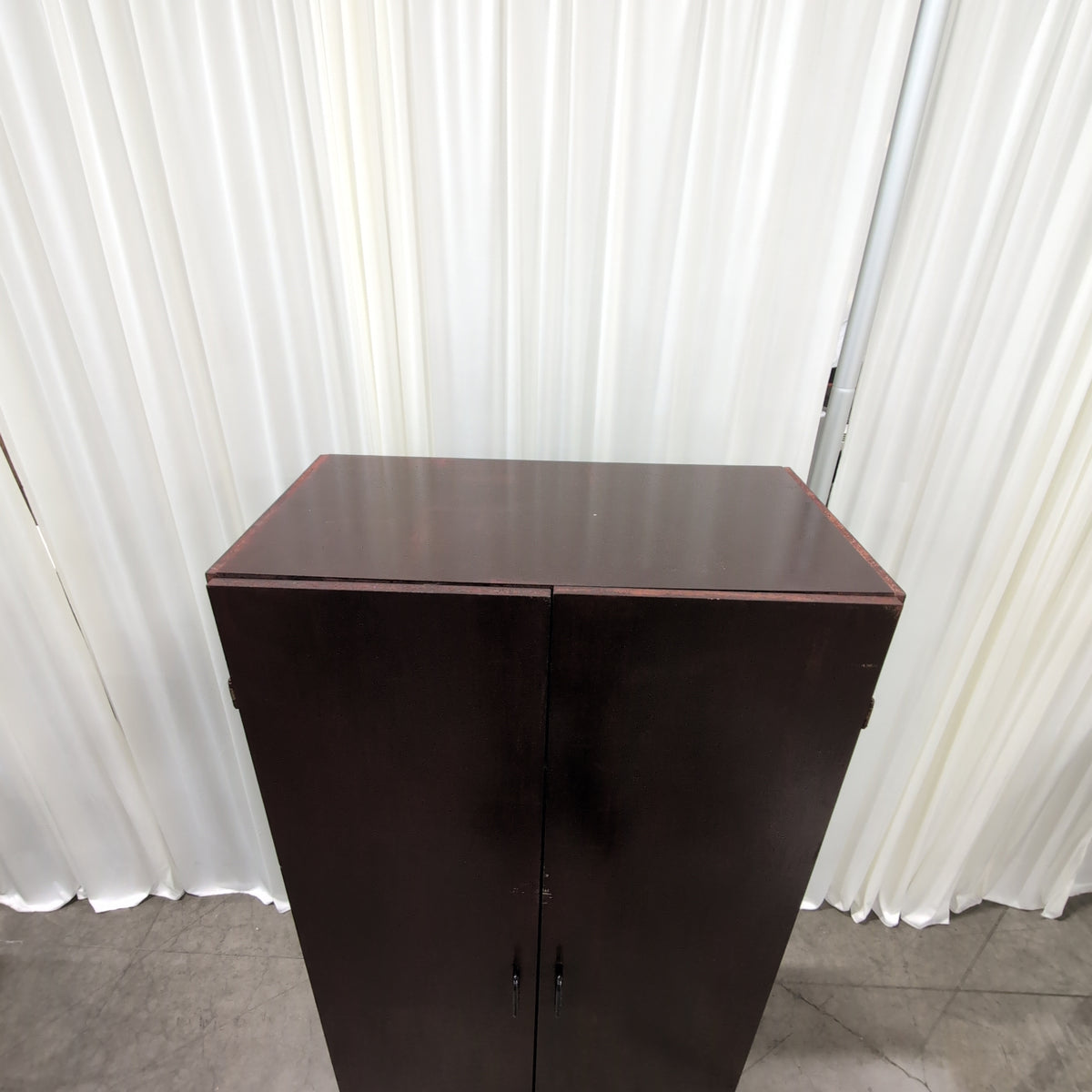 Dark Brown Wood Two-Door Storage Cabinet