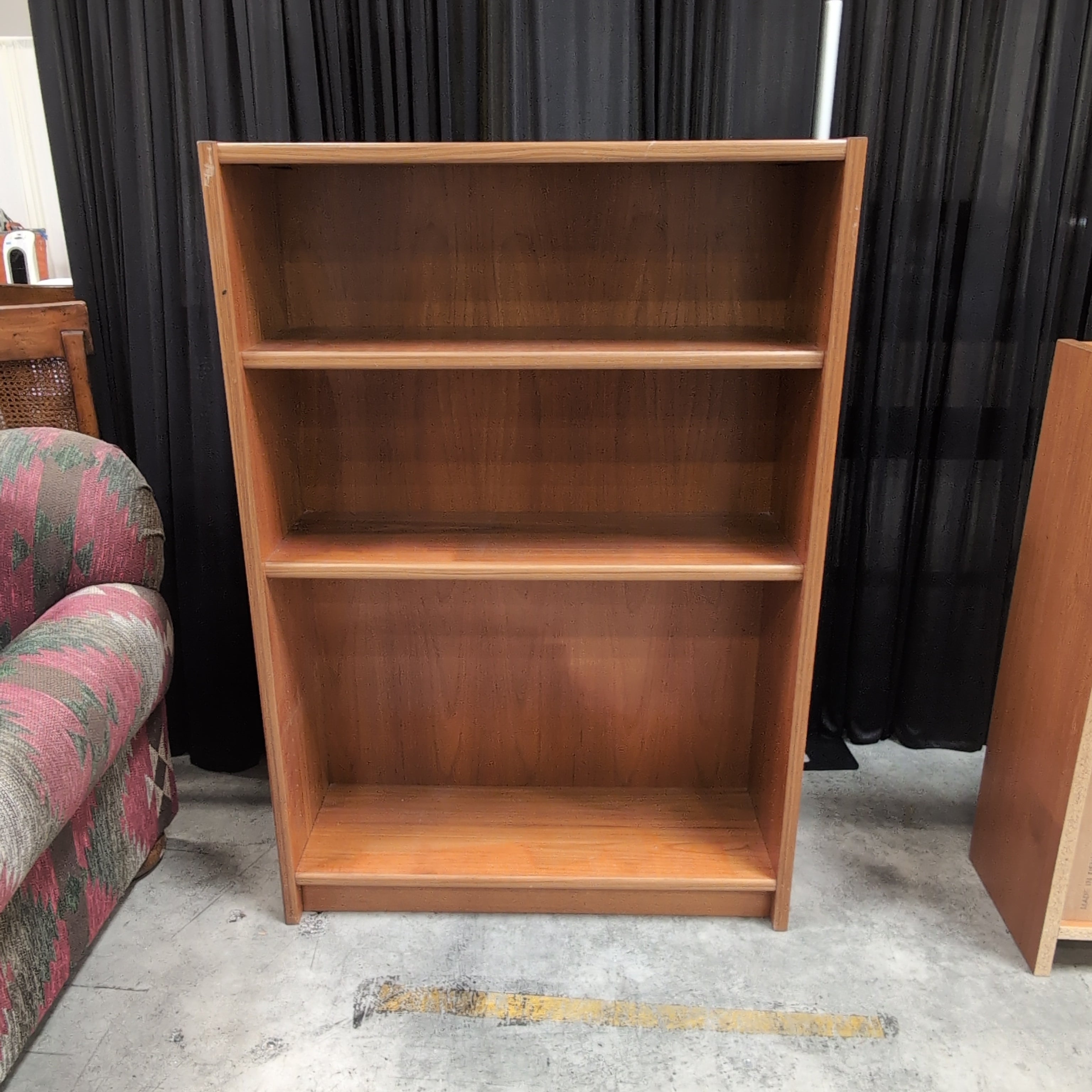 Classic Three-Shelf Wood Bookcase