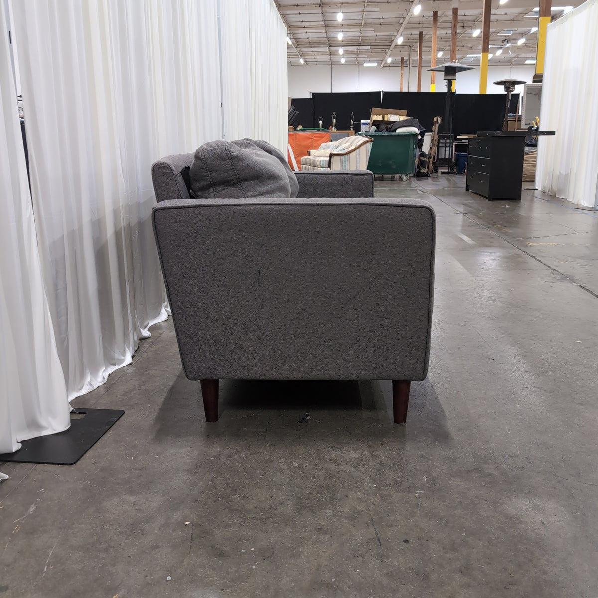 Lifestyle Solutions-Modern Grey Fabric Couch with Tufted Seating