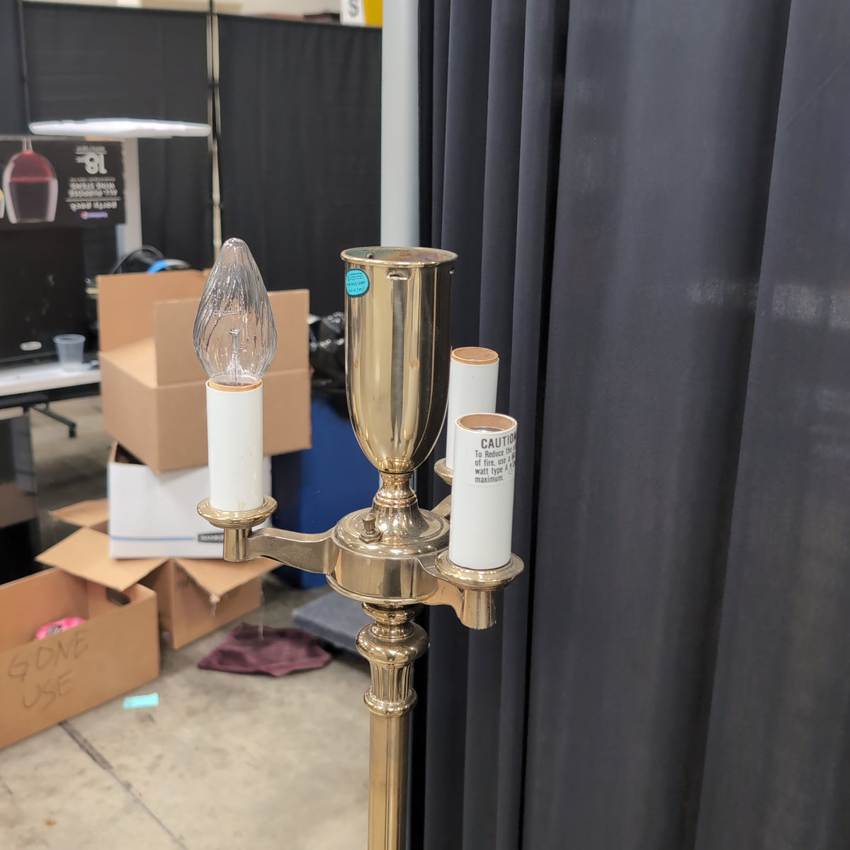 Ornate Brass Candelabra Style Floor Lamp