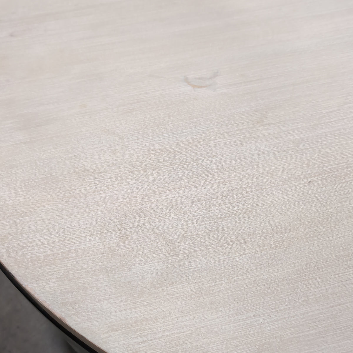 Round Two-Tier Coffee Table with Black Metal Frame